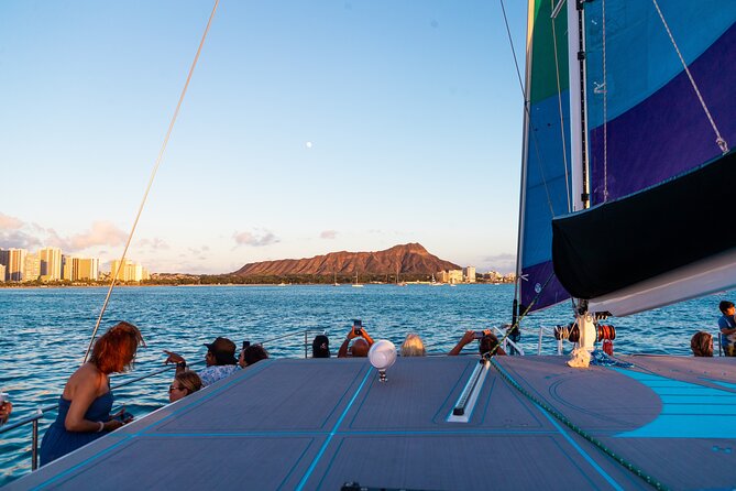 Board from Waikiki Beach for a scenic Sunset Sail on the Hāwea - What 90 minutes feels like