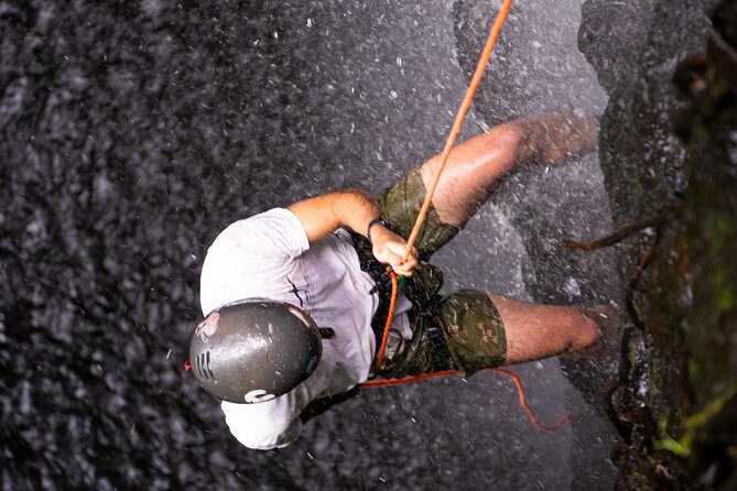 Chasing Waterfalls:Wild Hawaii Rappelling - Getting ready above the waterfall