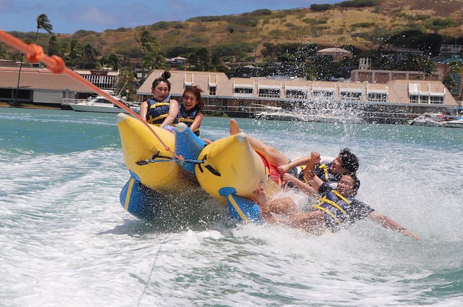 Combo Banana Boat Ride and Bumper Tube Ride in Hawaii - Who will enjoy this most?