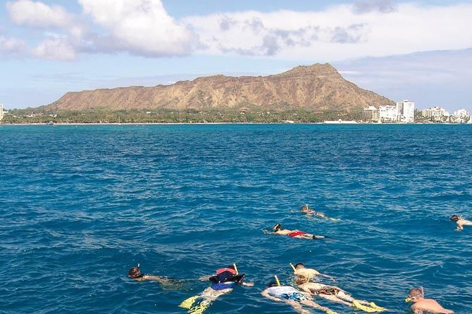 Full Day Oahu Bike, Hike, Sail and Snorkel Combo - Snorkeling above Pacific reef