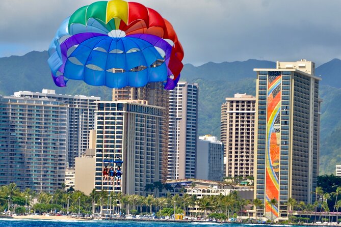 Hawaiian Parasail Since 1977 from Waikiki Beach - Taking Off From Ala Moana Boulevard