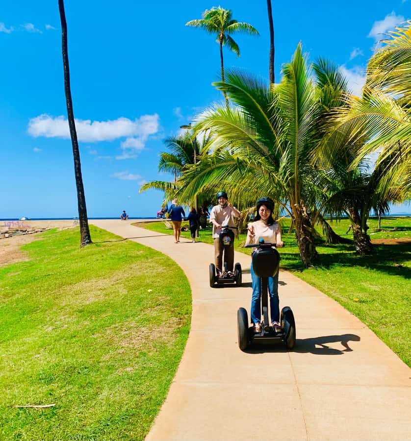 Honolulu: Magic Island & Beach Segway Tour - Magic Island Lagoon and the Diamond Head view