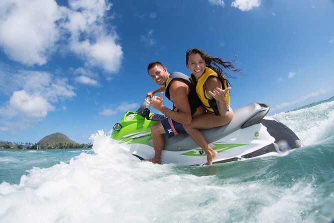 Jet Ski Ride Maunalua Bay. Tandem-2 people ride-price per person - What the 30-minute Yamaha ride is really like