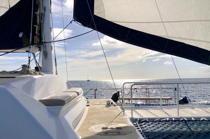 Moana’s Swim’n’Sail Cocktail Cruise Along the Waikiki Coast - Leaving Waikiki behind by catamaran