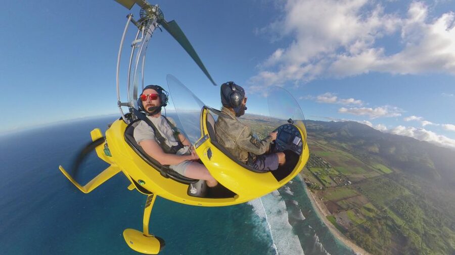 Oahu: Gyroplane Flight over North Shore of Oahu Hawaii - What makes a gyroplane different from a helicopter