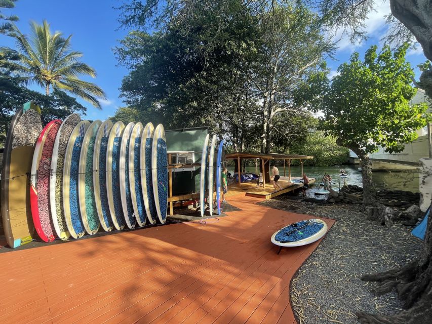 Oahu: North Shore Haleiwa Paddleboard River Adventure - Learning to paddle before leaving the bank