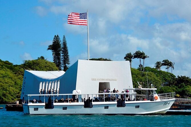 Oahu: Pearl Harbor USS Arizona Memorial - Downtown Honolulu from a small tour vehicle