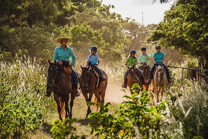 Oahu Sunset Horseback Ride - The trail: ranch land, ocean glimpses, and quiet scenery