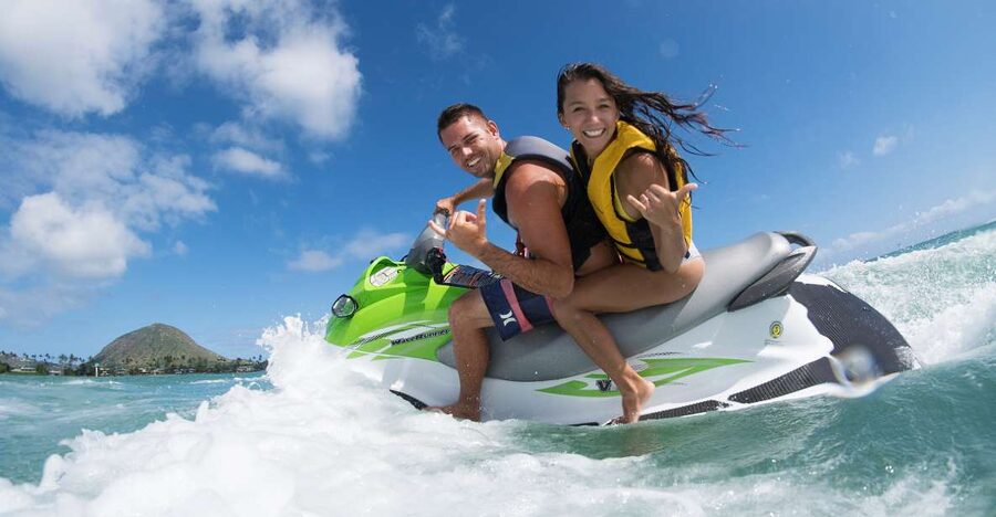 Oahu: Tandem Jet Ski Adventure on Maunalua Bay - The water taxi ride to the launch site
