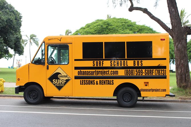 Private Stand Up Paddle Lesson with Waikiki Courtesy Shuttle - Riding the Surf School Bus to the beach