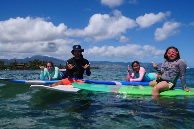 Private Surf Lesson for 3-5 People in North Shore Oahu - A First Surf Lesson at Chun’s Reef