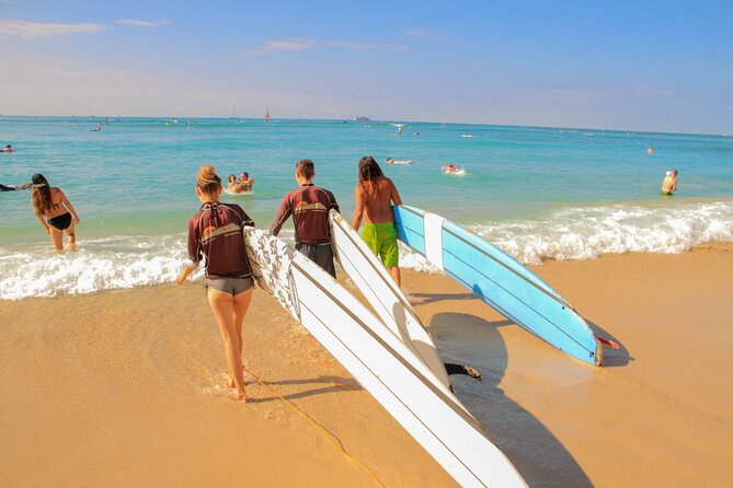 Semi-Private Surf Lesson for 2 or 3 people on Waikiki Beach - Starting at Big Wave Dave on Lewers Street