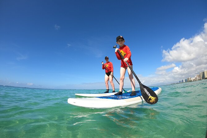 Stand Up Paddle Open Group Lesson with Waikiki Courtesy Shuttle - Paddling just outside Waikiki’s busiest areas