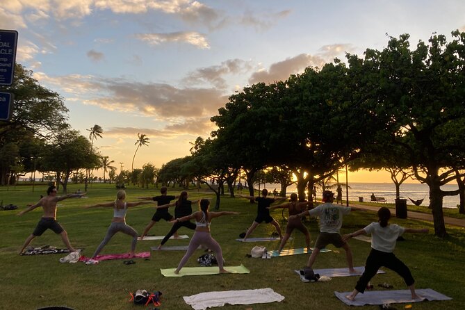 Sunset Yoga Flow at Magic Island - Mats, Grass, and What to Bring