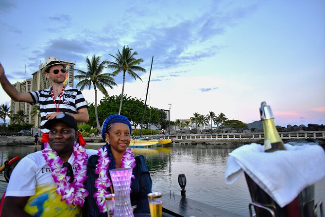 Valentine's Private Gondola Cruise in Waikiki with Drinks, Pastry - Diamond Head from an unusual angle