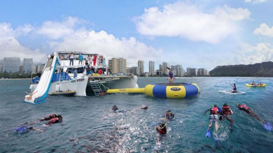 Waikiki: 5-in-1 Turtle Snorkeling Trip with Shuttle Option - The trampoline, slide, and 20-foot jump