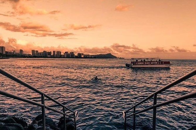 Waikiki Glass Bottom Boat Sunset Cruise - Sunset, city lights, and Diamond Head